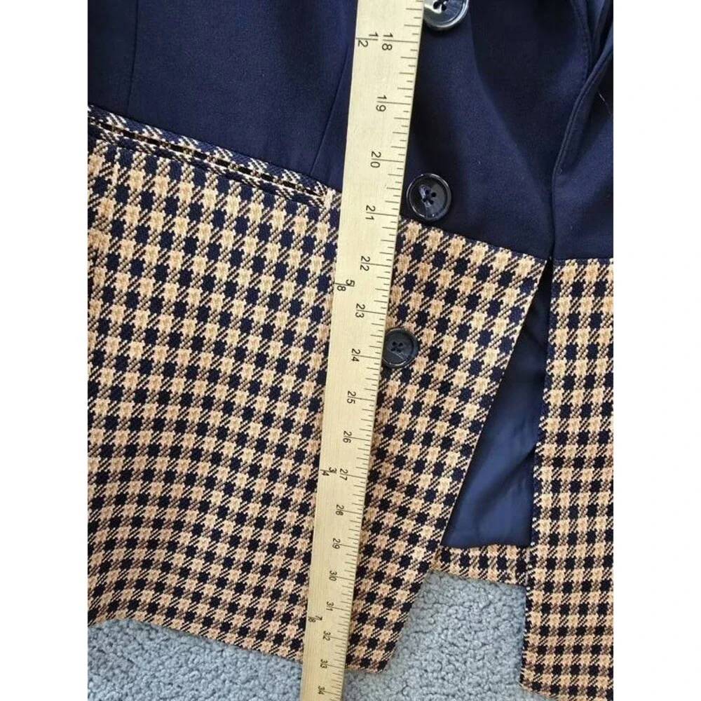 Tahari ASL Plus Size Colorblocked Peak-Lapel Blazer Women's 24W New Navy/Ginger - Picture 8 of 15